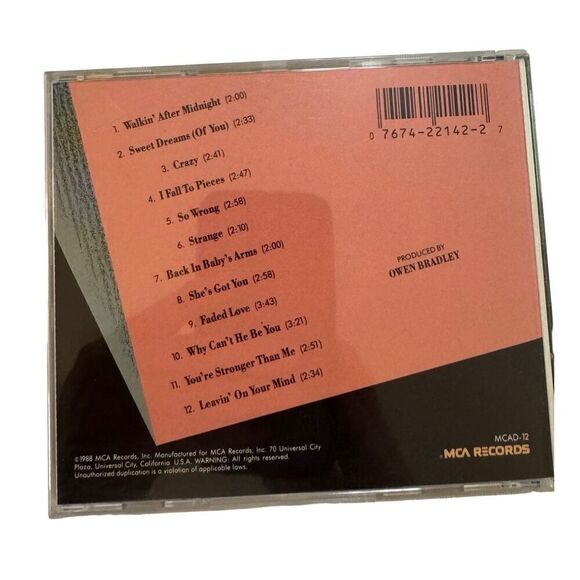 Patsy Cline - 12 Greatest Hits Country Music CD  - Decca 1988 - Picture 2 of 5